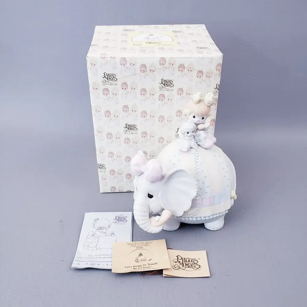 Precious Moments Lets Keep in Touch Be a Clown Music Box 1986